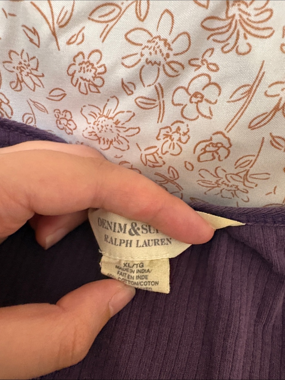 Denim & Supply Ralph Lauren Purple Long Sleeve Lace Trim Top Alt Elena Gilbert - Picture 2 of 3